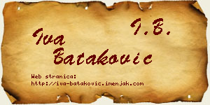 Iva Bataković vizit kartica